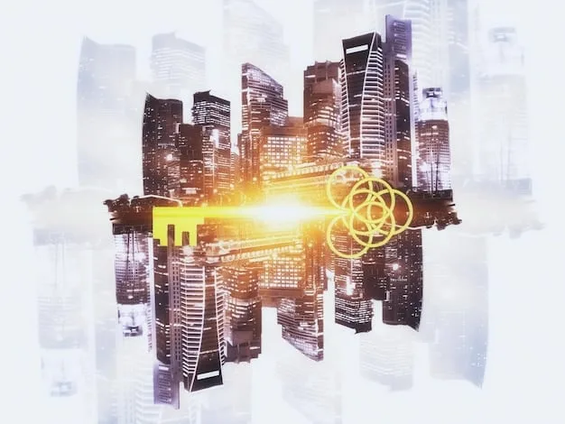 A graphic illustration depicting ethical principles such as fairness, transparency, and accountability forming the foundation of an AI system, visualized as a skyscraper ensuring structural integrity.