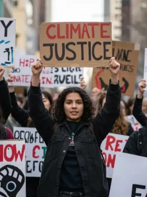 Diverse group protesting for social justice movements in 2026