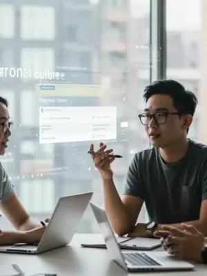 Diverse individuals discussing online discourse and cancel culture evolution