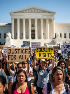 Protesters marching towards a government building, symbolizing the journey From Protest to Policy: 4 Strategies to Translate Social Movements into Legislative Change in 2026.