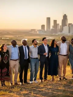 Diverse Americans contemplating shifting societal values