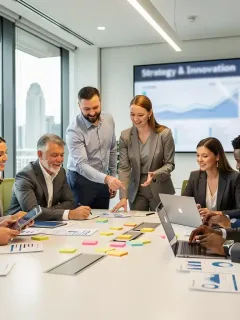 Diverse professionals collaborating in a modern office, symbolizing inclusive business growth