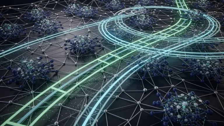 Complex AI network with ethical guidelines overlay, symbolizing bias auditing
