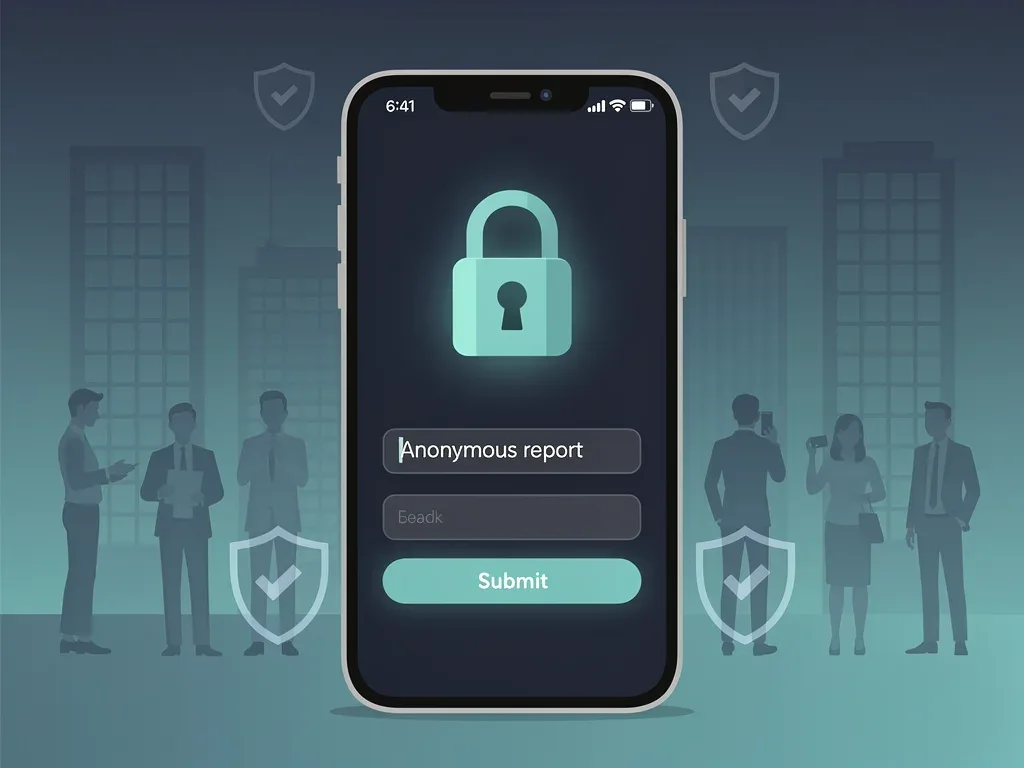 Secure internal reporting system for whistleblower protection.