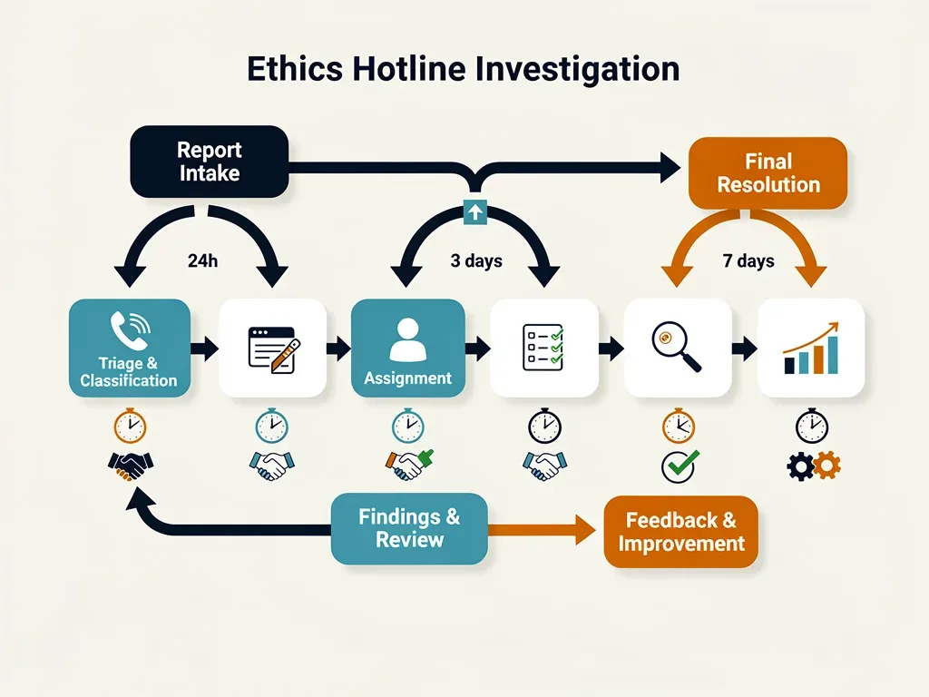 Streamlined ethics investigation process flowchart