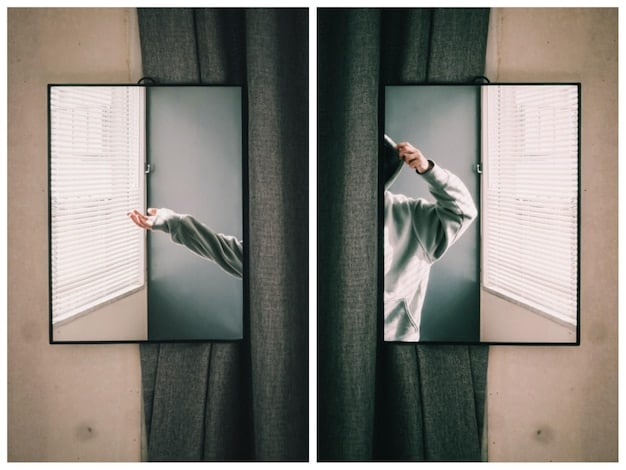 A split screen showcasing a real photograph on one side and an AI-generated image mimicking the same scene on the other, with subtle differences that are difficult to discern upon initial glance, highlighting the challenge of identifying AI-generated content.