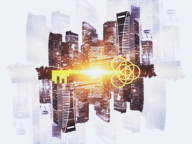 A graphic illustration depicting ethical principles such as fairness, transparency, and accountability forming the foundation of an AI system, visualized as a skyscraper ensuring structural integrity.