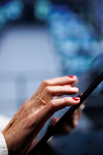 A close-up shot of a hand holding a smartphone, displaying a company's code of ethics on the screen. The background is blurred.