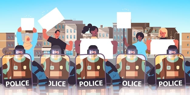 A graph depicting the disproportionate rate of police stops and arrests affecting minority communities in a major US city, with data visualizations illustrating the racial disparities.