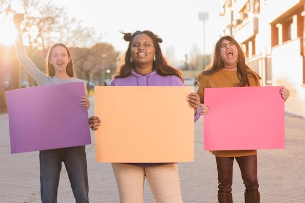 A group of women marching in a suffrage parade, holding banners and signs advocating for women's right to vote. The scene should convey a sense of determination and solidarity.