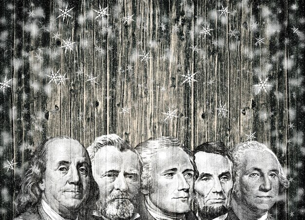 A collage of historical images related to past presidential pardons, including photos or sketches of figures like Richard Nixon,Caspar Weinberger or Bill Clinton . The images should evoke a sense of historical context and potential controversy.