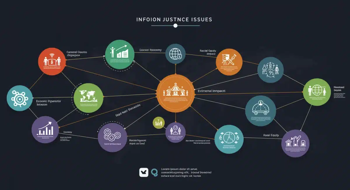 Infographic showing interconnected social justice issues