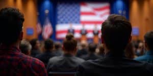 People participating in American public discourse.