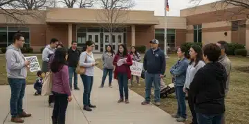 Parents and educators discussing school curricula and parental rights