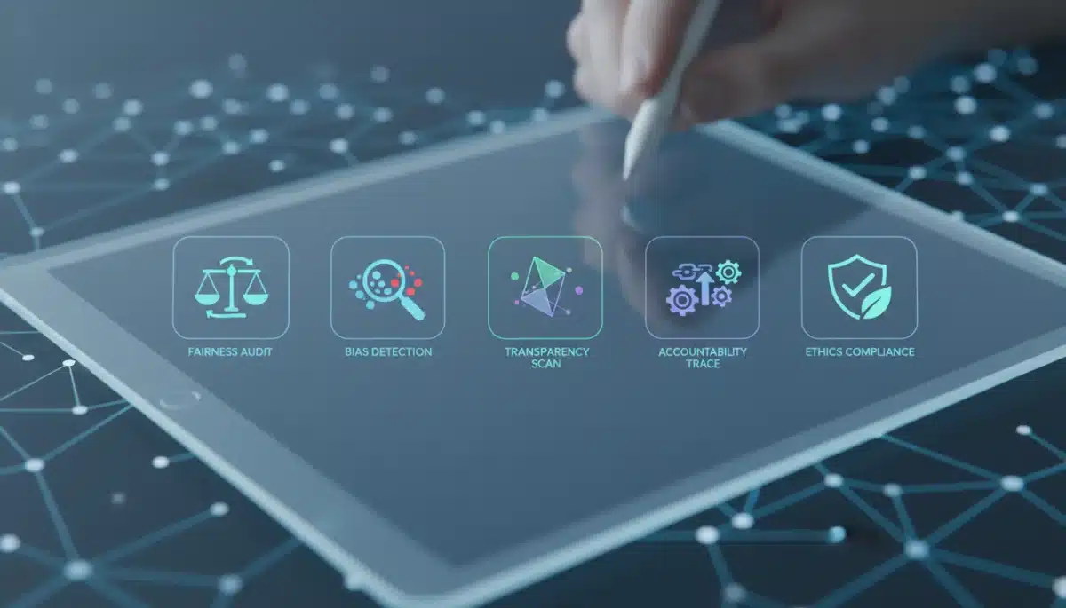 Visual representation of five benchmarking tools for ethical performance assessment.
