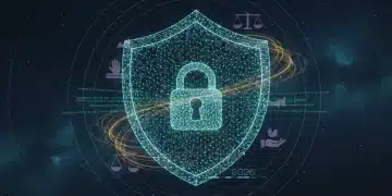 Illustration of secure data network representing data privacy ethics and compliance in 2026
