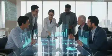 Professionals analyzing DEI programs effectiveness report in corporate setting.