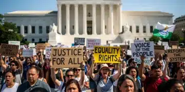 Protesters marching towards a government building, symbolizing the journey From Protest to Policy: 4 Strategies to Translate Social Movements into Legislative Change in 2026.