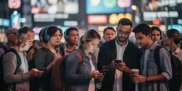 Diverse Americans expressing cultural alienation amidst modern narratives