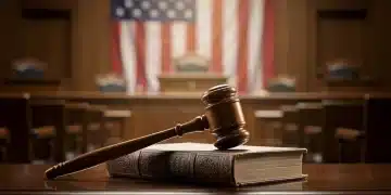 Gavel on law book representing justice and religious freedom