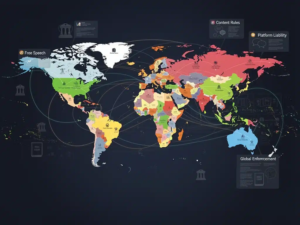 Global legal jurisdictions impacting online free speech platforms