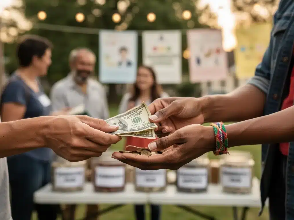 Direct community fundraising for grassroots movements